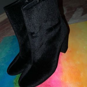 Christian Siriano Black Velvet Boots